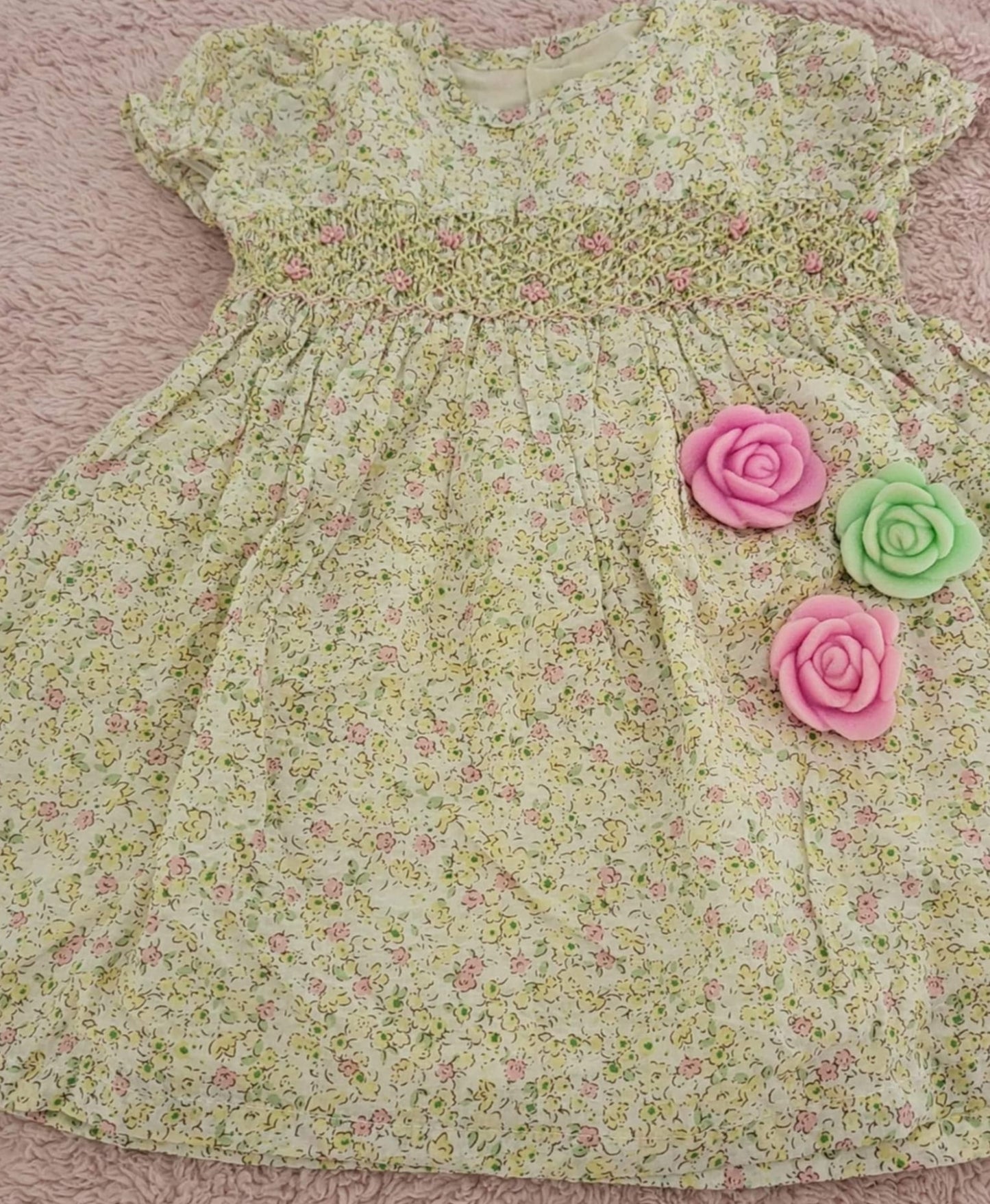 Green Garden Smocked Dress