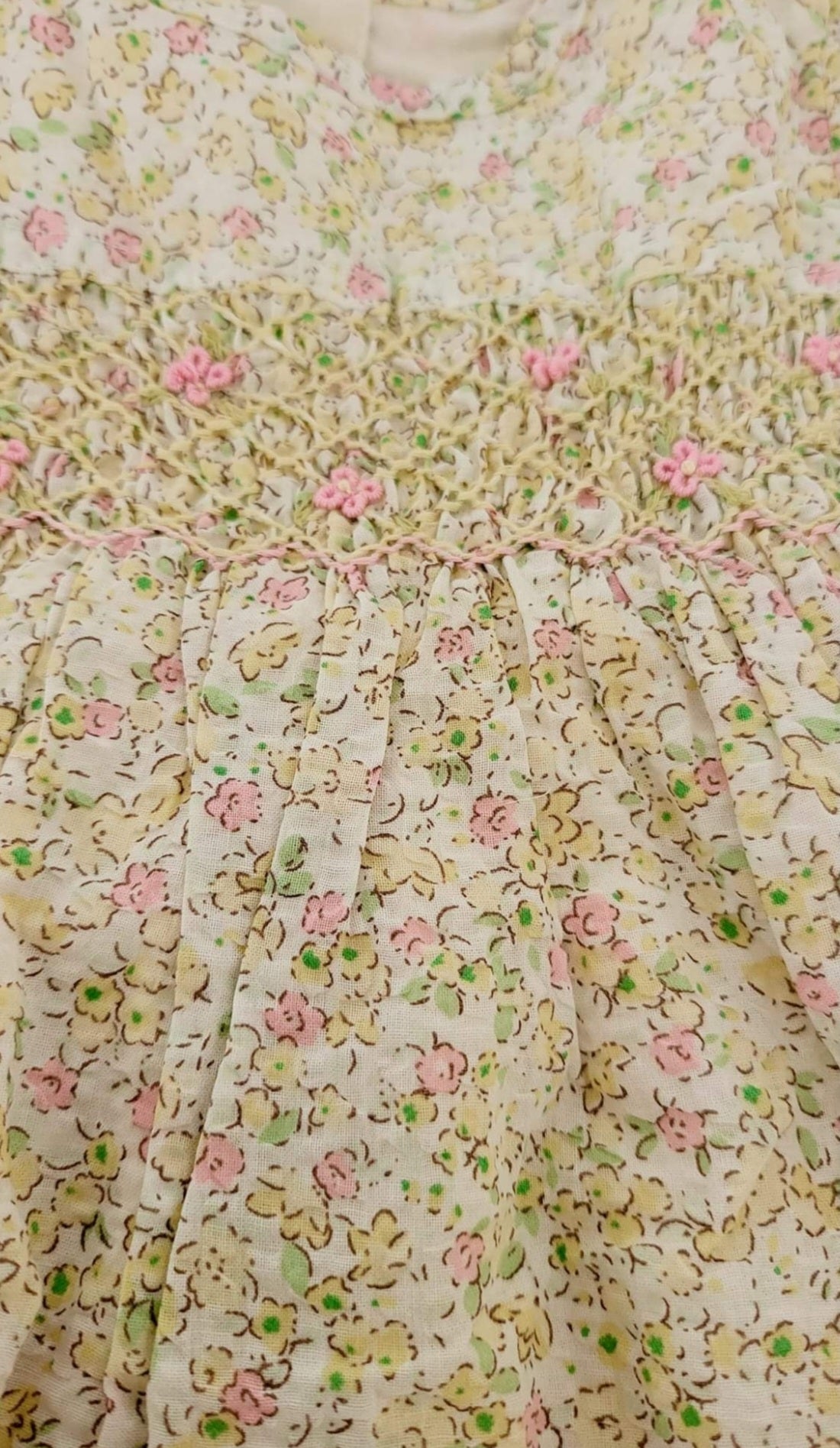 Green Garden Smocked Dress