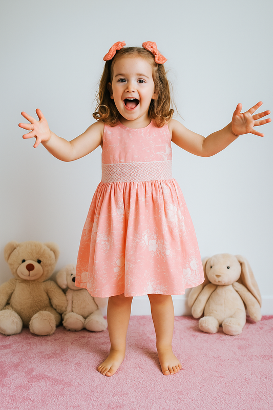 Pretty Peach smocked Dress