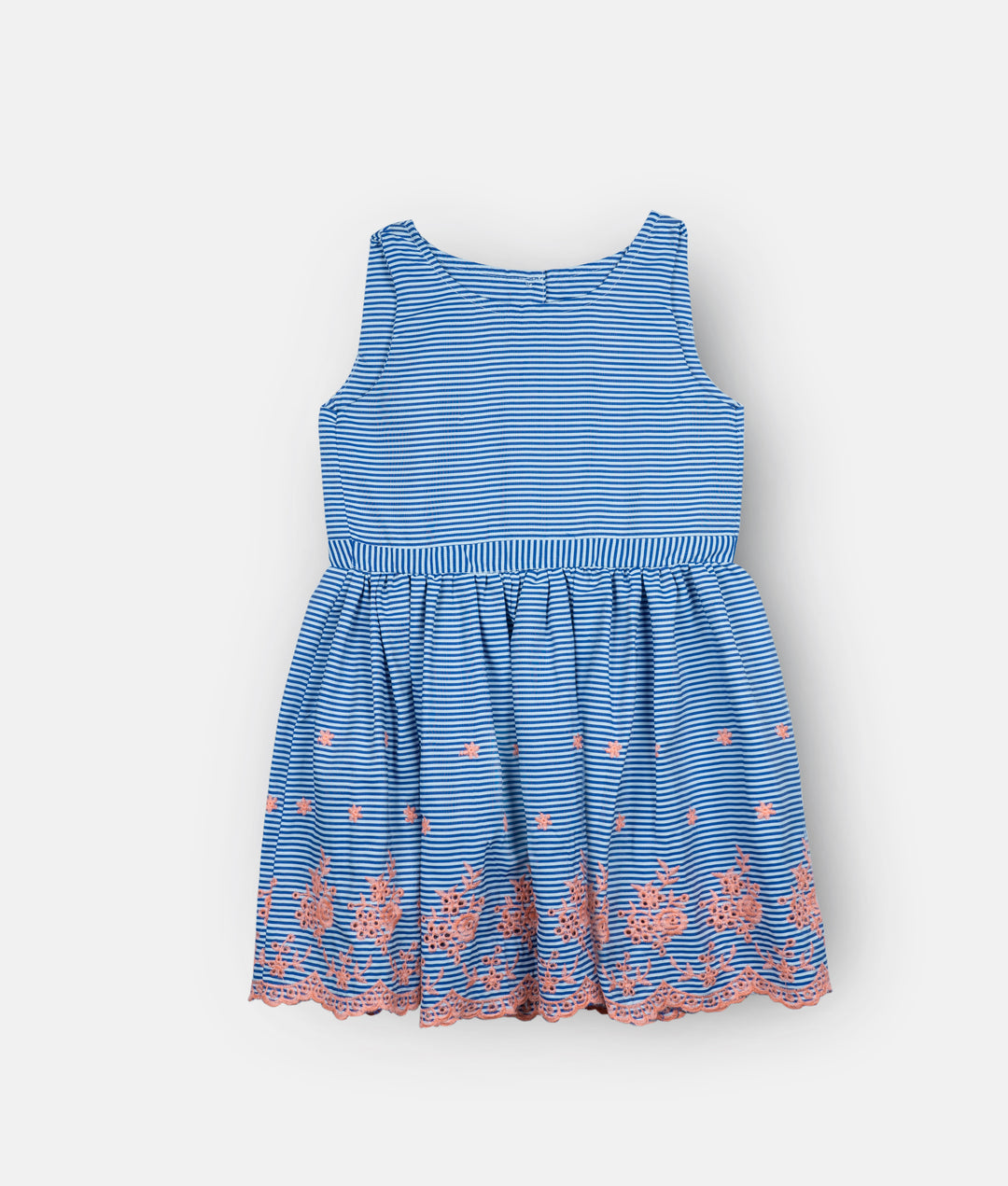 Blue Striped Sleeveless Dress