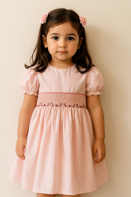 Soft Pink Smocked Dress